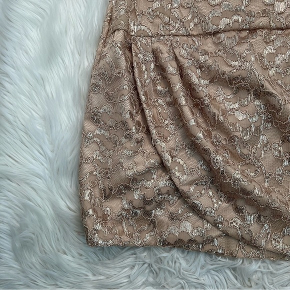 Kameez Mini Halter Dress Gold Glitter Lace - Picture 4 of 8